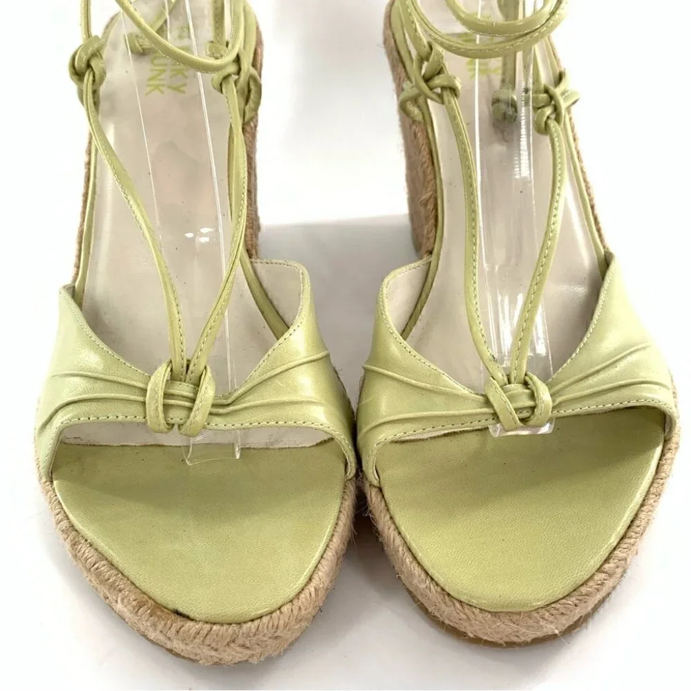 Funky Chunk sandals size 10 green chunky platform Espadrilles vintage 90s y2k